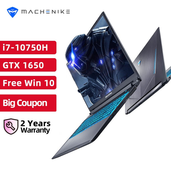 Machenike T58 Gaming Laptop intel i7 10750H 15.6 FHD IPS Laptop GTX1650 Windows 10 Pro Computer Laptops 16G 512G SSD Notebook